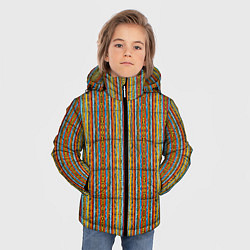 Куртка зимняя для мальчика Полосы в африканском стиле, цвет: 3D-черный — фото 2