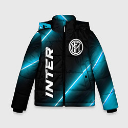 Куртка зимняя для мальчика Inter неоновые лампы, цвет: 3D-черный
