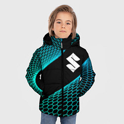 Куртка зимняя для мальчика Suzuki electro hexagon, цвет: 3D-черный — фото 2