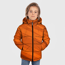 Куртка зимняя для мальчика Тёмный оранжевый полосами, цвет: 3D-черный — фото 2