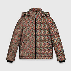 Куртка зимняя для мальчика Паттерн японских гор, цвет: 3D-красный
