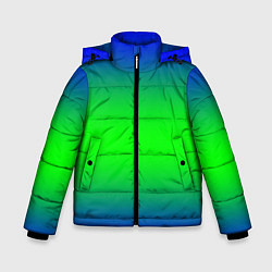 Куртка зимняя для мальчика Зелёный градиент текстура, цвет: 3D-черный