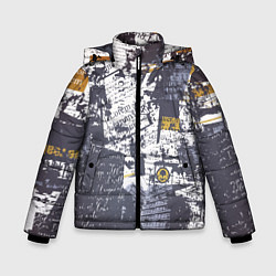 Куртка зимняя для мальчика Газетная страничка, цвет: 3D-светло-серый