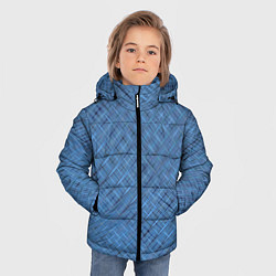 Куртка зимняя для мальчика Тёмно-голубой текстурированный, цвет: 3D-черный — фото 2