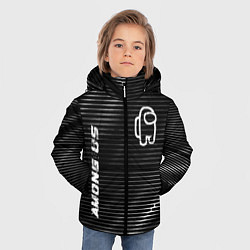 Куртка зимняя для мальчика Among Us metal game lines, цвет: 3D-черный — фото 2