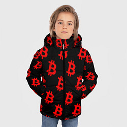 Куртка зимняя для мальчика Bitcoin red logo money, цвет: 3D-светло-серый — фото 2