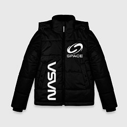 Куртка зимняя для мальчика Nasa space logo white, цвет: 3D-красный