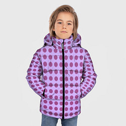Куртка зимняя для мальчика Сиреневый паттерн в горошек, цвет: 3D-красный — фото 2