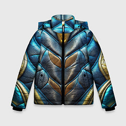 Куртка зимняя для мальчика Объемная синяя текстурная кожа, цвет: 3D-красный