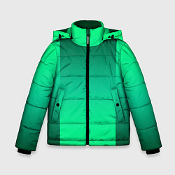 Куртка зимняя для мальчика Яркий зеленый градиентный комбинированный фон, цвет: 3D-черный