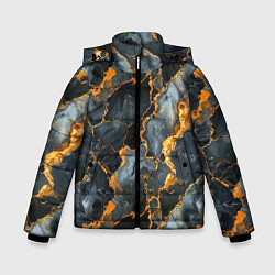 Куртка зимняя для мальчика Черный мрамор с золотом, цвет: 3D-светло-серый