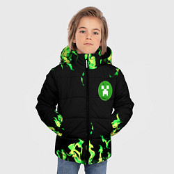 Куртка зимняя для мальчика Minecraft green flame, цвет: 3D-черный — фото 2
