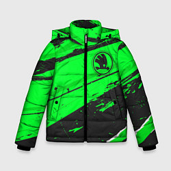 Куртка зимняя для мальчика Skoda sport green, цвет: 3D-черный