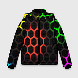 Куртка зимняя для мальчика Hexagon neon, цвет: 3D-светло-серый