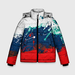 Куртка зимняя для мальчика Триколор РФ, цвет: 3D-красный