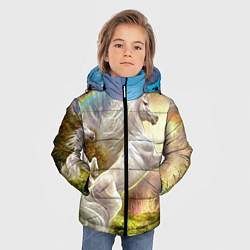 Куртка зимняя для мальчика Радужный единорог, цвет: 3D-черный — фото 2