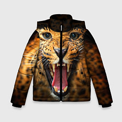 Куртка зимняя для мальчика Рык леопарда, цвет: 3D-черный