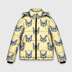 Куртка зимняя для мальчика Котик, цвет: 3D-светло-серый