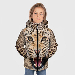 Куртка зимняя для мальчика Взгляд леопарда, цвет: 3D-черный — фото 2