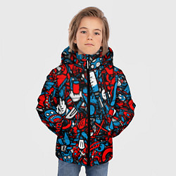 Куртка зимняя для мальчика Стикербомбинг, цвет: 3D-черный — фото 2
