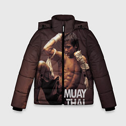 Куртка зимняя для мальчика Муай тай боец, цвет: 3D-черный