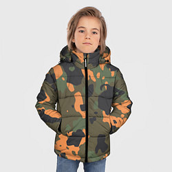 Куртка зимняя для мальчика Камуфляж: хаки/оранжевый, цвет: 3D-черный — фото 2