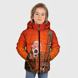 Куртка зимняя для мальчика Скелет с гитарой, цвет: 3D-черный — фото 2