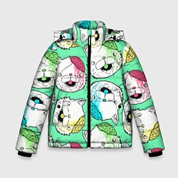 Куртка зимняя для мальчика Drop Dead: Kitty Heads, цвет: 3D-черный