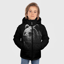 Куртка зимняя для мальчика Взгляд мишки, цвет: 3D-светло-серый — фото 2