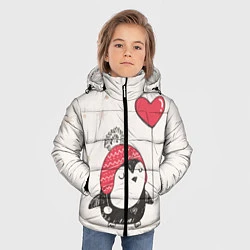 Куртка зимняя для мальчика Влюбленный пингвин, цвет: 3D-черный — фото 2