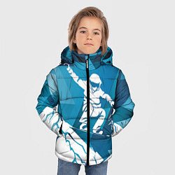 Куртка зимняя для мальчика Горы и сноубордист, цвет: 3D-черный — фото 2