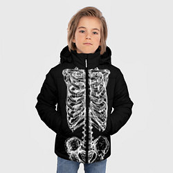 Куртка зимняя для мальчика Скелет, цвет: 3D-светло-серый — фото 2