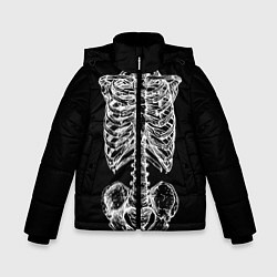 Куртка зимняя для мальчика Скелет, цвет: 3D-черный