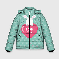 Куртка зимняя для мальчика Rabbit: Love you, цвет: 3D-черный