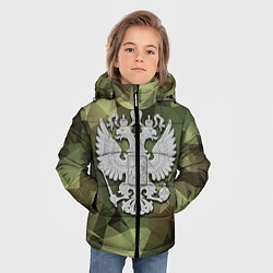 Куртка зимняя для мальчика Камуфляж и герб, цвет: 3D-светло-серый — фото 2