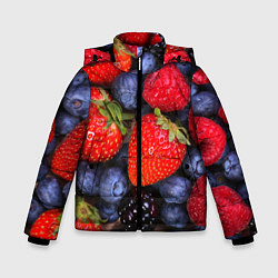 Куртка зимняя для мальчика Berries, цвет: 3D-черный