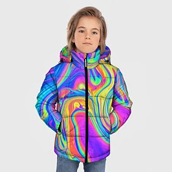 Куртка зимняя для мальчика Цветные разводы, цвет: 3D-светло-серый — фото 2
