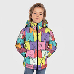 Куртка зимняя для мальчика Котики, цвет: 3D-светло-серый — фото 2