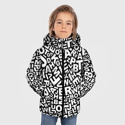 Куртка зимняя для мальчика Английский алфавит, цвет: 3D-черный — фото 2