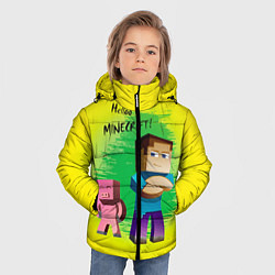 Куртка зимняя для мальчика Hello Minecraft, цвет: 3D-черный — фото 2