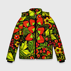 Куртка зимняя для мальчика Хохлома: земляника, цвет: 3D-красный