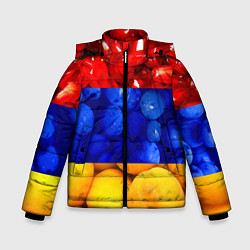Куртка зимняя для мальчика Флаг Армении, цвет: 3D-светло-серый