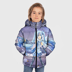 Куртка зимняя для мальчика Hatsune Miku, цвет: 3D-светло-серый — фото 2