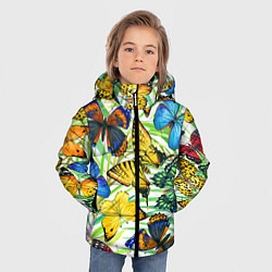 Куртка зимняя для мальчика Тропические бабочки, цвет: 3D-черный — фото 2