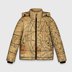 Куртка зимняя для мальчика Дневник алхимика, цвет: 3D-черный