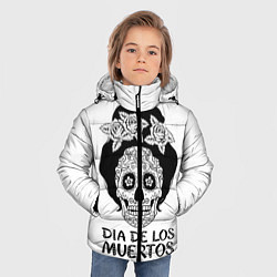 Куртка зимняя для мальчика День мертвецов, цвет: 3D-черный — фото 2