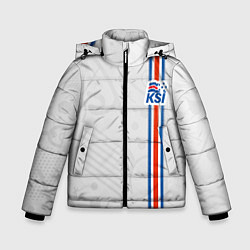 Куртка зимняя для мальчика Сборная Исландии по футболу, цвет: 3D-светло-серый