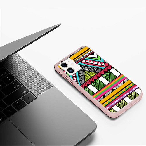 Чехол iPhone 11 матовый Зимбабве / 3D-Светло-розовый – фото 3