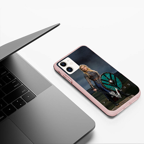 Чехол iPhone 11 матовый Vikings: Ladgertha / 3D-Светло-розовый – фото 3
