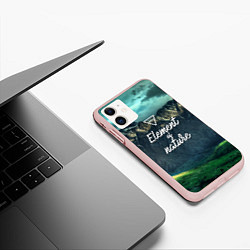 Чехол iPhone 11 матовый Стихия земли, цвет: 3D-светло-розовый — фото 2